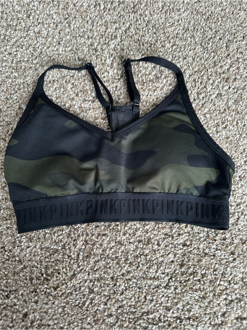 PINK Camouflage Bralette - Green & Black